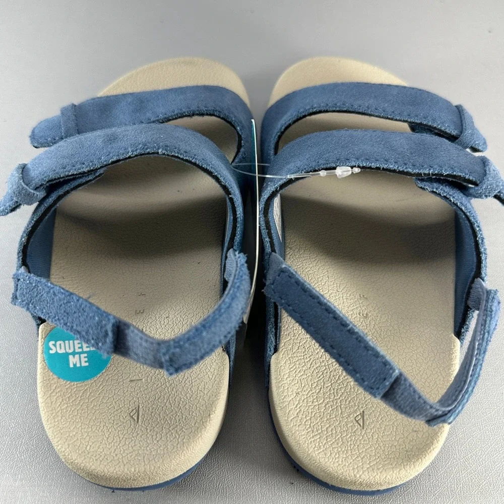 Reef Little Ojai Sandals Kids 12 Dusk Blue Suede Feel Strap NEW CJ6647